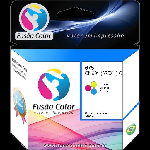 Cartucho HP CN691AL - 675 Color - 11 ml Compativel - 01396